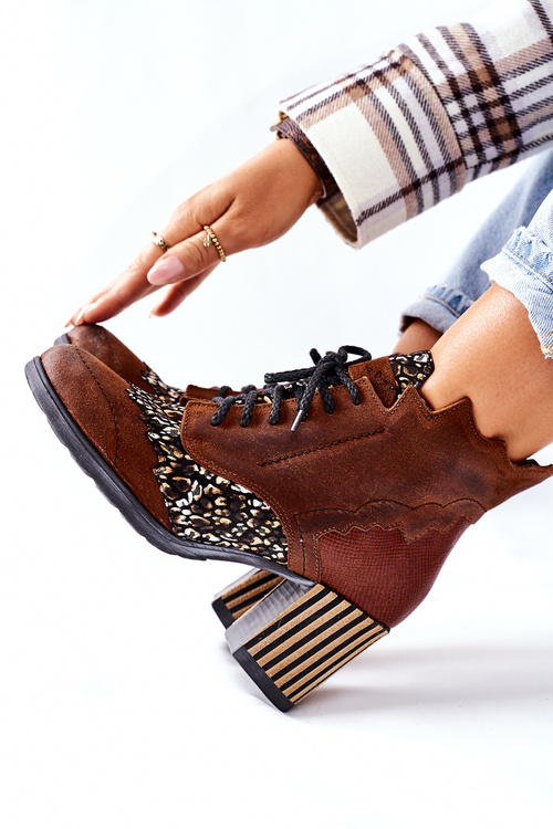 Dámské Boty Maciejka Kožené Hnědé 03190-02