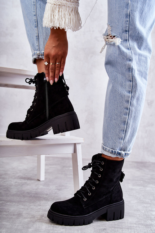 Ženské semišné izolované topánky na čiernom posúvači Emilien