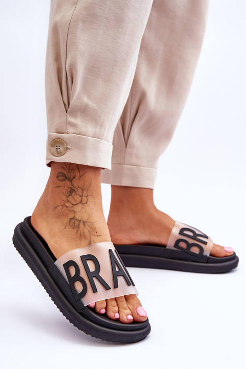 Dámské pantofle na platformě Černá Brave