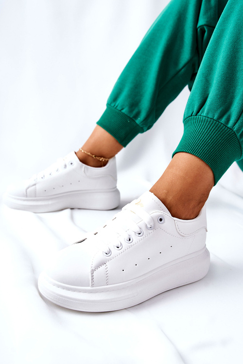 Kozene Sportovní Obuv Na Platformě Bile Lemmy