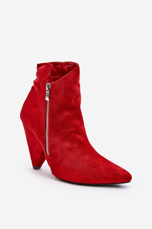 Asymetrické vysoké podpätky lu boo červené