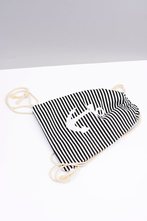 Damska Marynarska Torebka Czarny Worek Plażowy