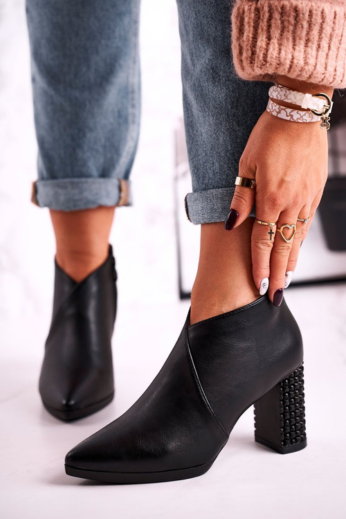 Dámské kotníkové boty na podpatku Sergio Leone černé BT497