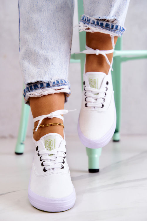 Ľahká dámska veľká hviezda JJ274260 Biele tenisky