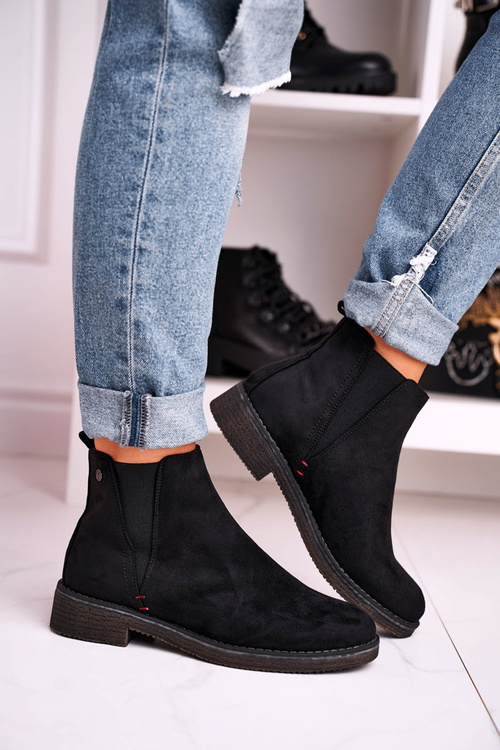 Klasické Dámské Klínové Boty Semišové černé Heather