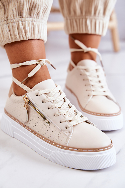 Športové topánky na platforme Louisa Beige