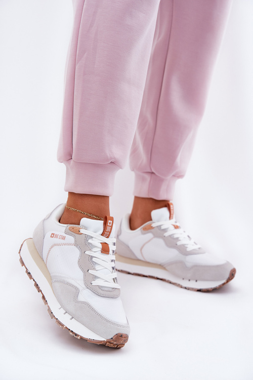 Semišové Ľahké Športové Topánky Pre Ženy Big Star RR274235 HI-POLY SYSTEM Béžové