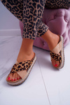 Ženské papuče na platforme Camel Leopard Greta