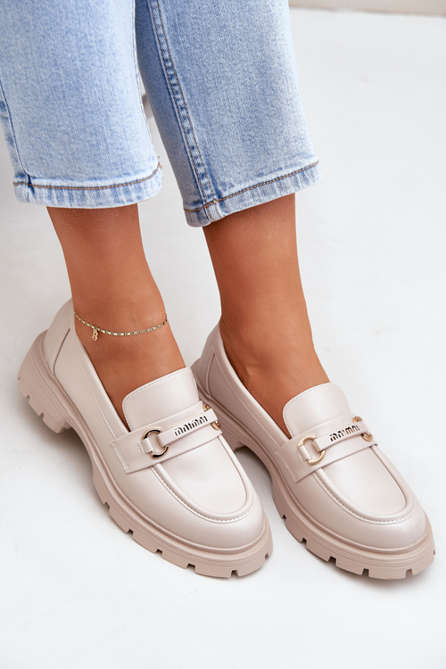 Klasické Dámske Mokasíny Z Eko Kože Béžové Savethira