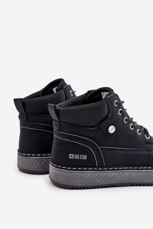 Pánske Šnurovacie Boty Big Star OO174559 Hi-Poly System Čierne