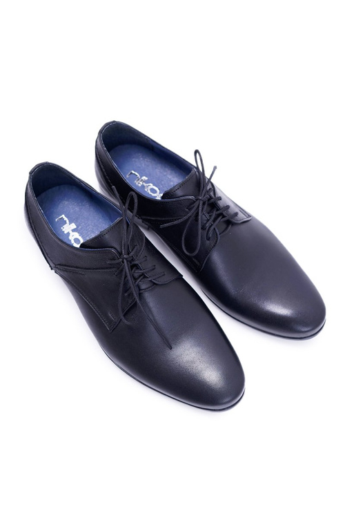 Nikopol 1622 černé kožené formální pánské polobotky