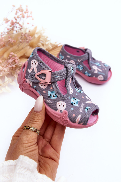 Sandals Papcie Bunnies Befado 213P139 Gray-ružový