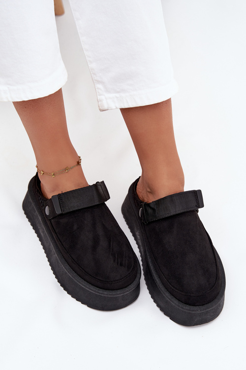 Dámske snehule na platforme s suchým zipsom čierne Jorielle