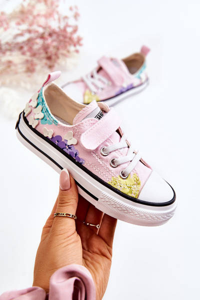 Dětské tenisky s potiskem látky Růžový Buster