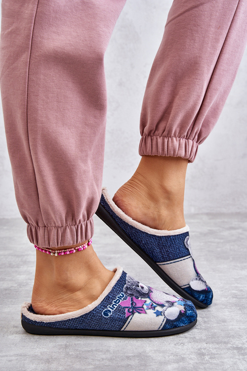 Papci flip -flops befado medveď so srdcom 155D210 NAVY BLUE