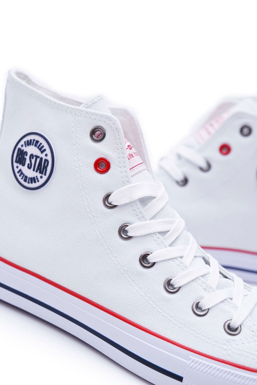 Big Star Vysoké pánské bílé tenisky T174106