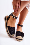 Dámske sandále Espadrilles na platforme Black Susane