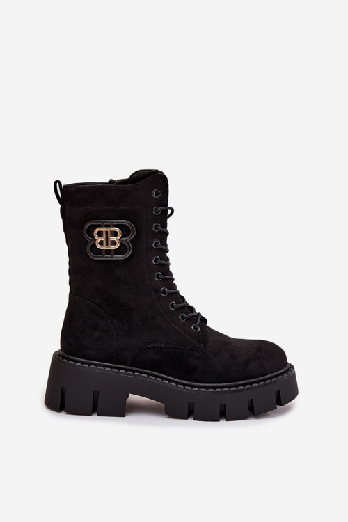 Zateplené workery dámské s ozdobou černé Melisse