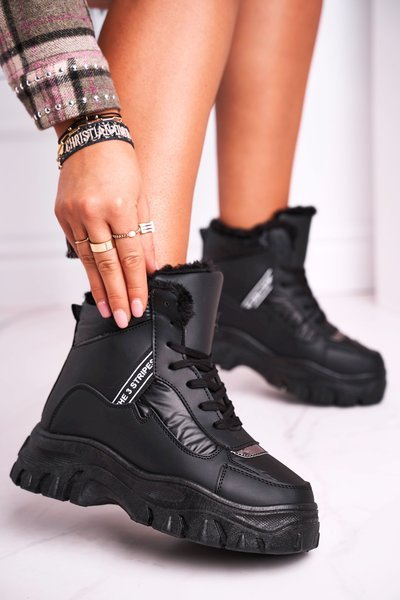 Dámské Kotníkové Boty Sněhule Černé Euphoria