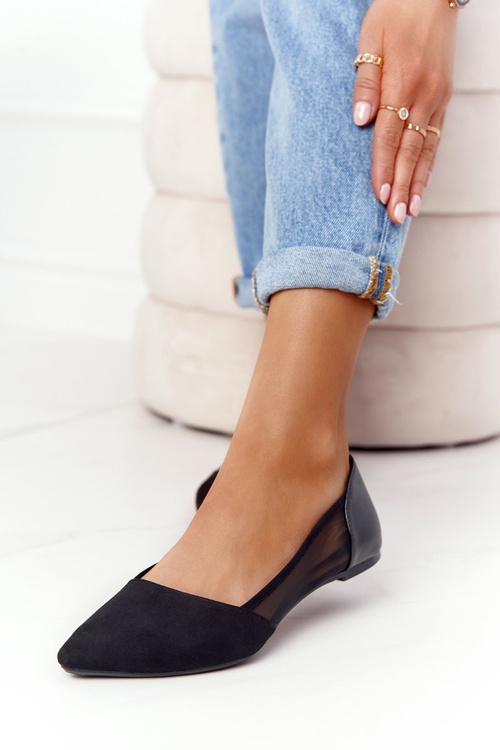 Blackle Ballerinas s mriežkou čiernu melania