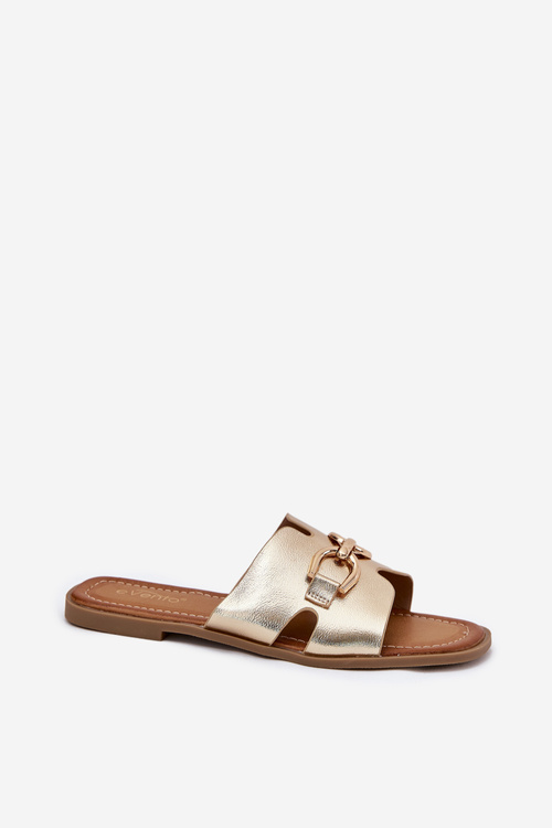 Dámske Ploské Sandále S Dekoratívnym Detailom Zlaté Amiresna