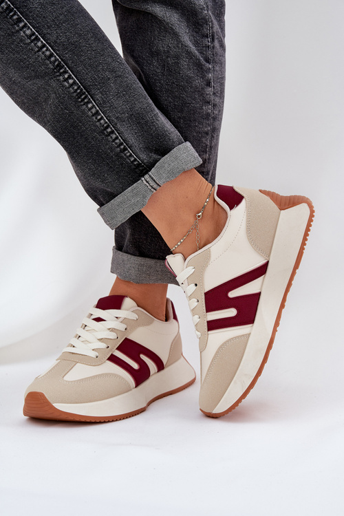 Dámske Športové Topánky Na Platforme Béžovo-Červené Emidi