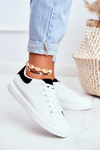 Dámske športové biele topánky s čiernym mlynom