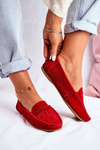 Dámske otvorené práce Moccasins S. Barski Red