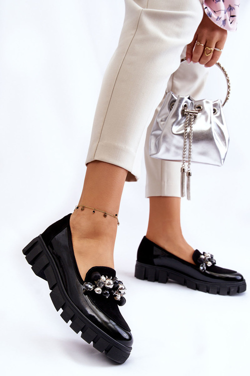 Dámské mokasíny na platformě Laura Messi 2392 Černá