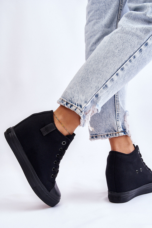 Vysoké tenisky na skrytom klinoch Big Star LL274034 čierna