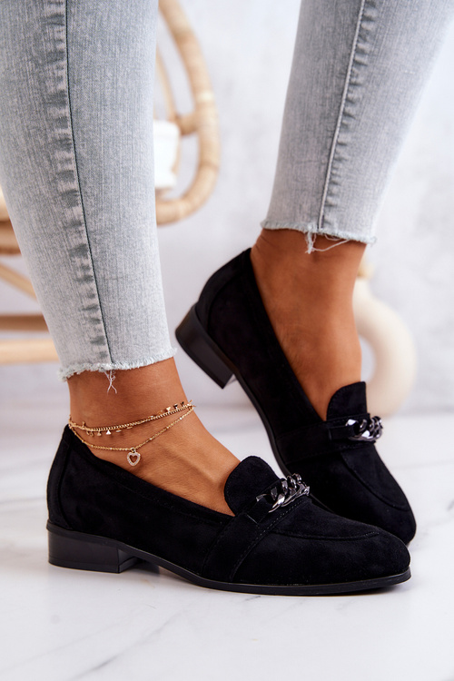 Semišové mokasíny Černé Yasmin