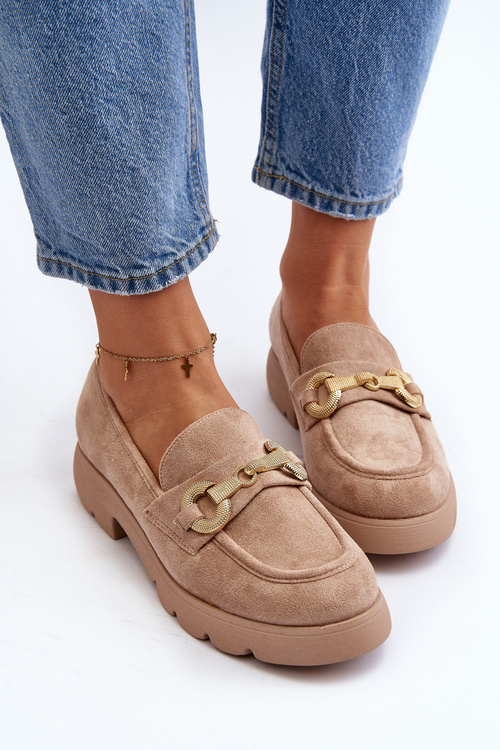 Dámske béžové mokasíny s ozdobou Railenes