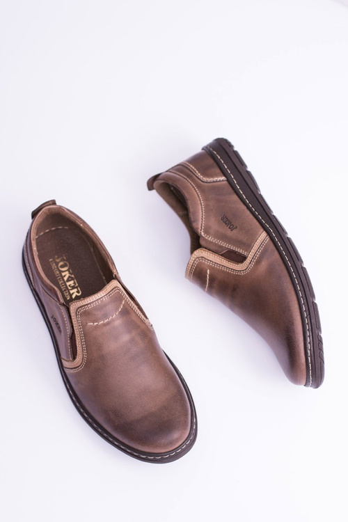 Kožená kožená topánky leonidas hnedá