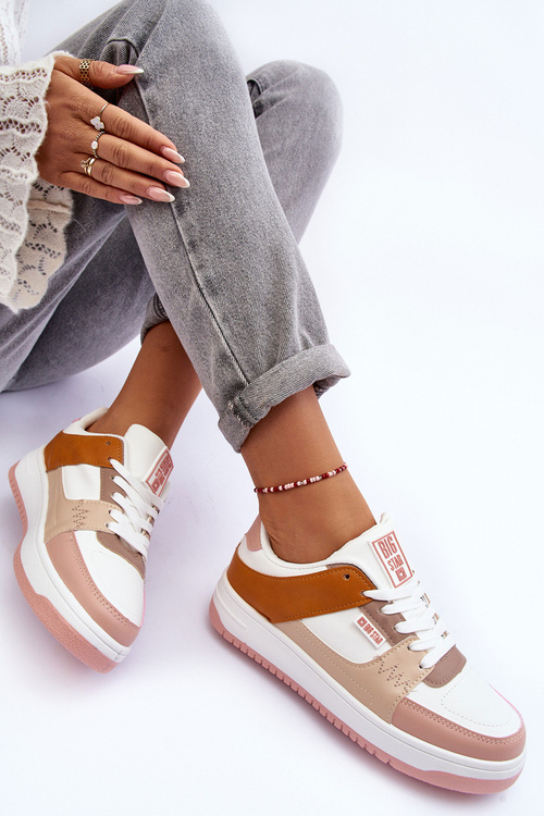 Dámske športové topánky tenisky Big Star MM274355 Brown-ružové