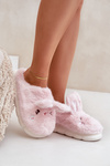 Kožené Papuče S Motívom Zajaca Ružové Natasha