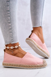 Espadrilles na pletenej podrážke veľkej hviezdy HH274496 ružová