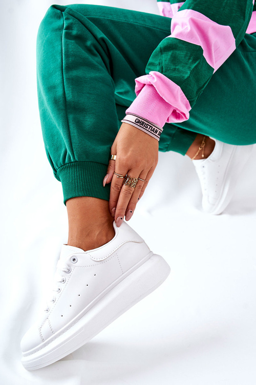 Kozene Sportovní Obuv Na Platformě Bile Lemmy