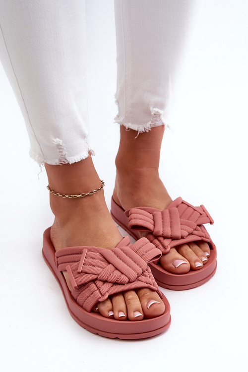 Voňavé Dámské Žabky Na Ploché Podrážce ZAXY LL285097 Špinavě Růžové