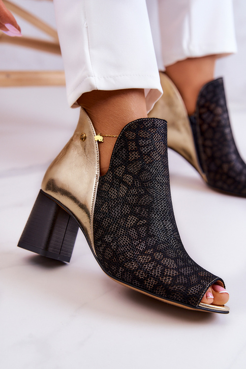 Kožené topánky na Maciejka Post 05507-01 Čierna a zlatá