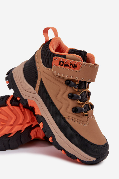 Dětské zimní boty na suchý zip Big Star SS374012 Hnědé