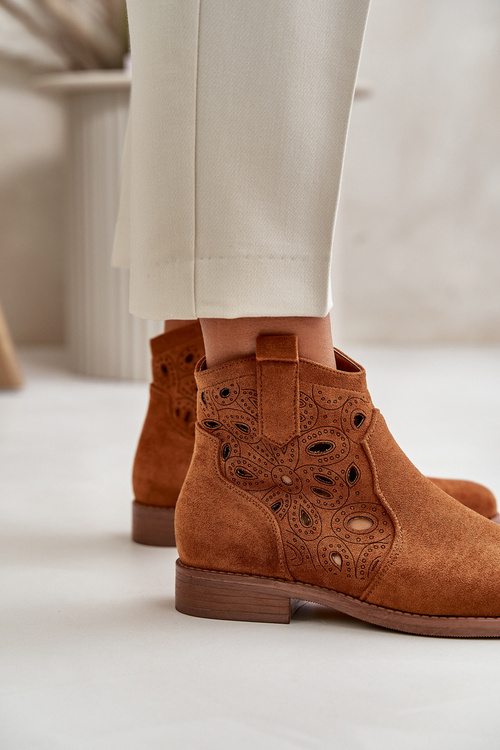 Dámské botky s perforací na zip Camel S.Barski HY42-081