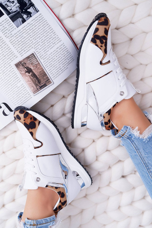 Dámská Sportovní Obuvs s Leopardovým Vzorem Bílé Fippo