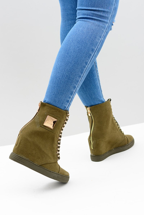 Dámská Obuv Sneakers Lu Boo Semišové Tenisky Zelené Monica