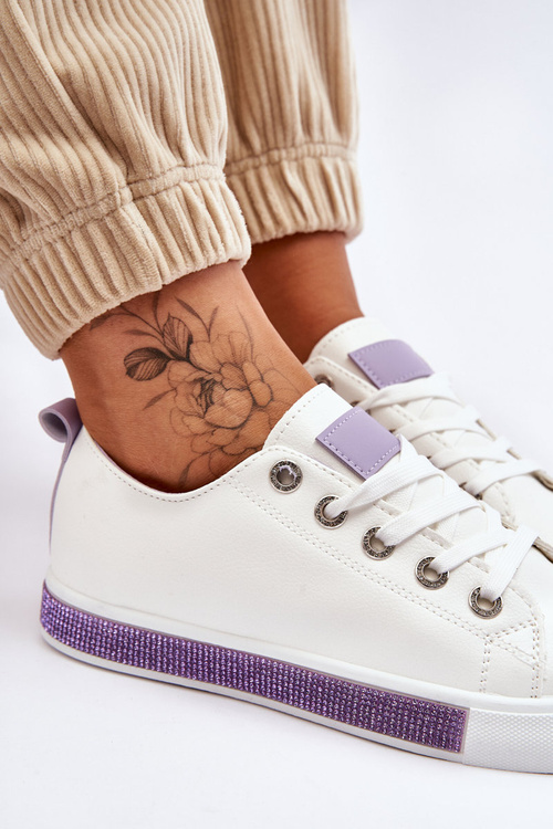 Dámské nízké tenisky bílo-fialove Demira