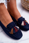Dámske Moccasins Navy Blue S. Barski A199 Mohabe