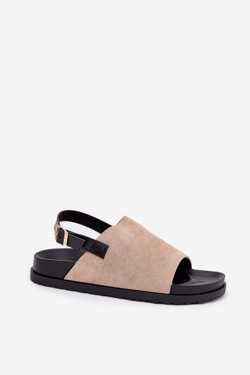 Dámske Sandále Z Eko Semišu Na Platforme Béžové Migola