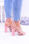 růžové dámské sandály na sloupu Ysmira