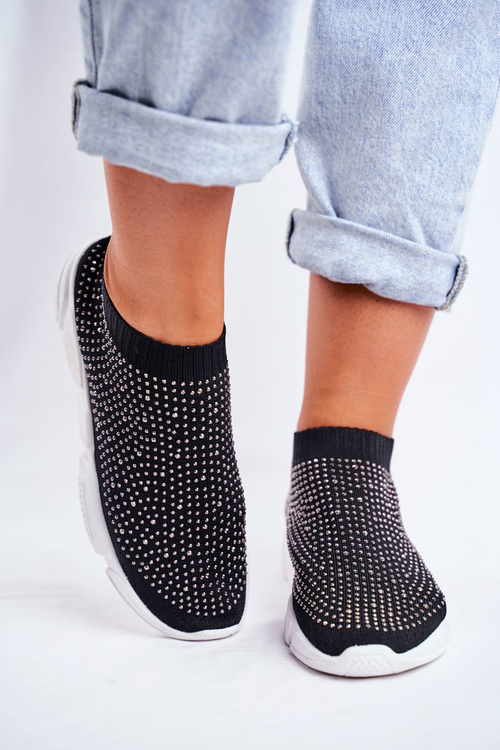 Dámská Sportovní Obuv Slip-on černé se zirkony Milodin