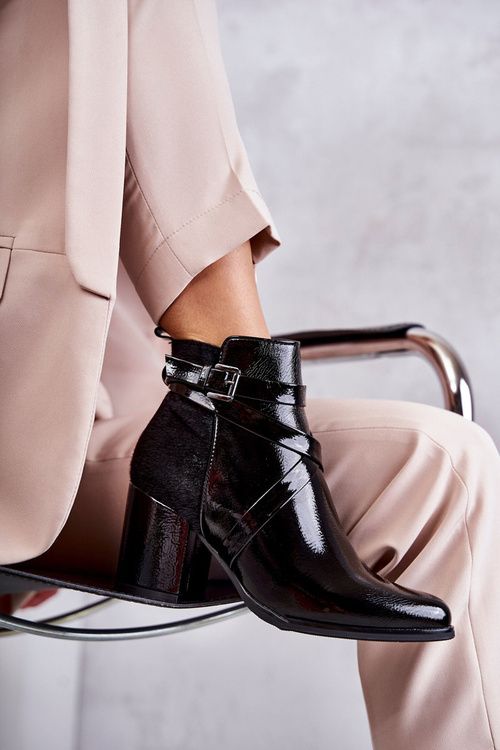 Módne lakované topánky la.fi 260037b-la čierne