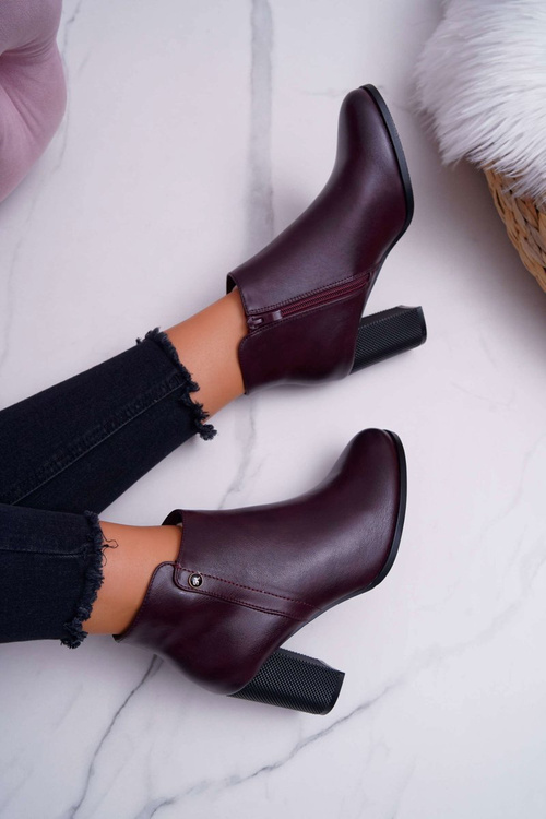 Dámské Kotníkové Boty Na Podpatku Sergio Leone burgundské BT518